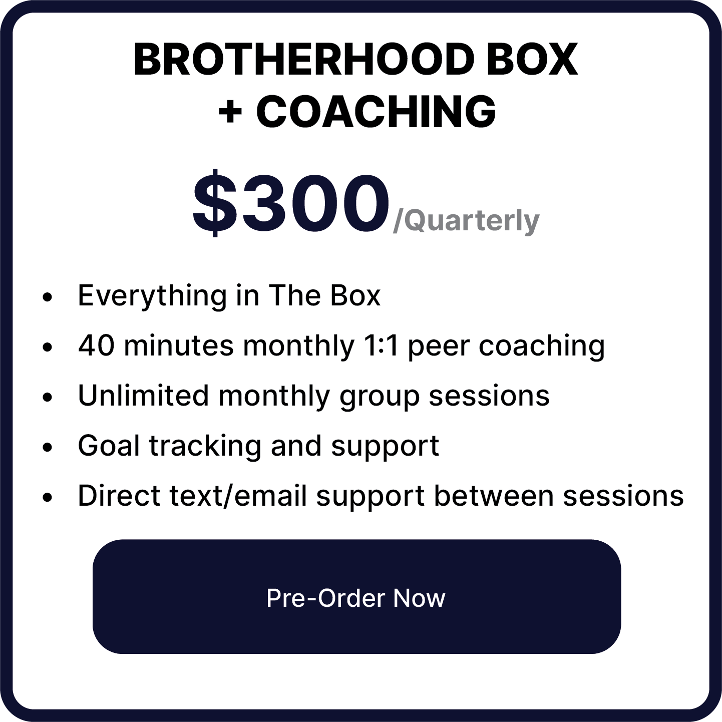 The Brotherhood Box + Coaching - Quarterly Subscriptions